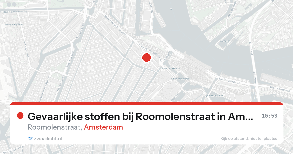 Gevaarlijke stoffen bij Roomolenstraat in Amsterdam — 24 jul 2026