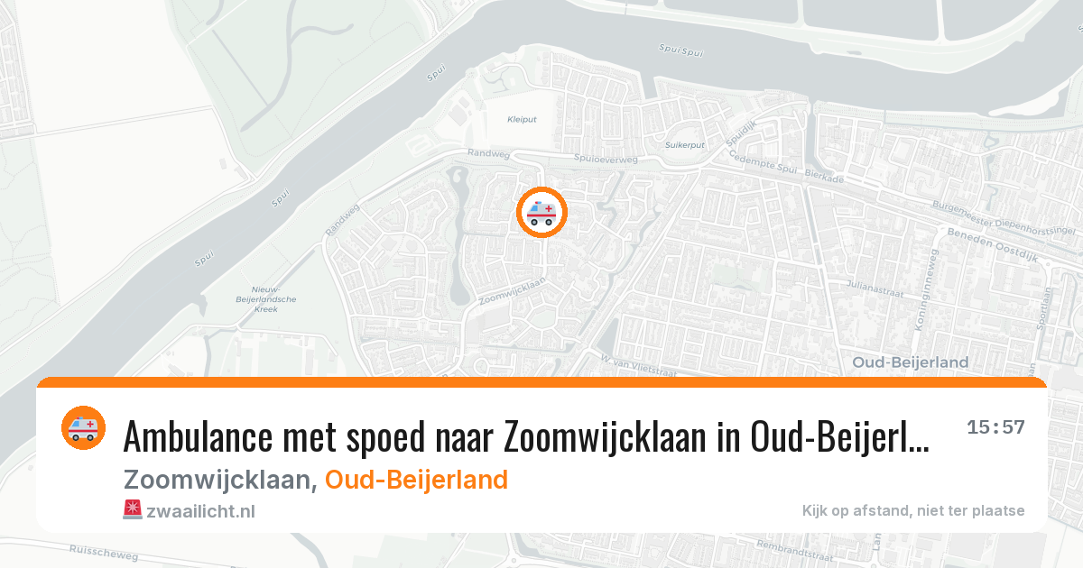 Ambulance met spoed naar Zoomwijcklaan in Oud-Beijerland — 20 jun 2026
