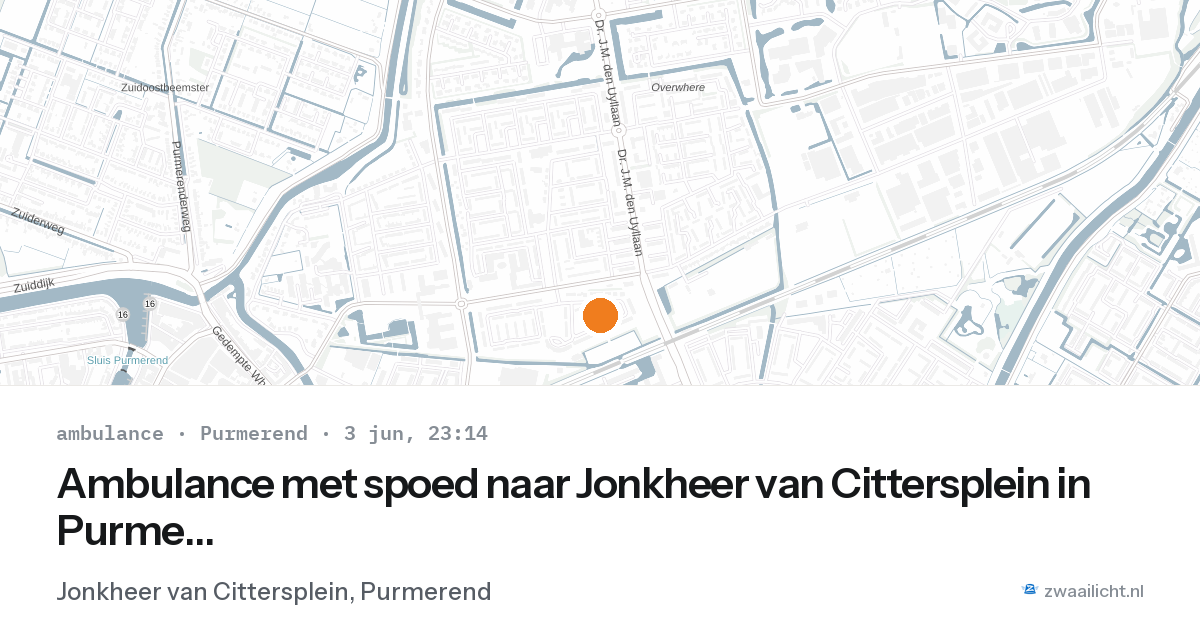 Ambulance met spoed naar Jonkheer van Cittersplein in Purmerend — 3 jun 2026