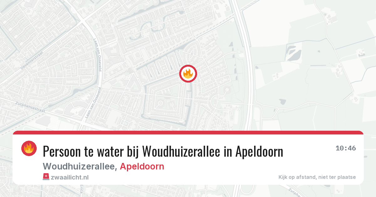 Persoon te water bij Woudhuizerallee in Apeldoorn — 10 apr 2026