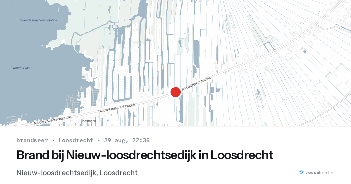 Brand bij Nieuw-loosdrechtsedijk in Loosdrecht — 29 aug 2026
