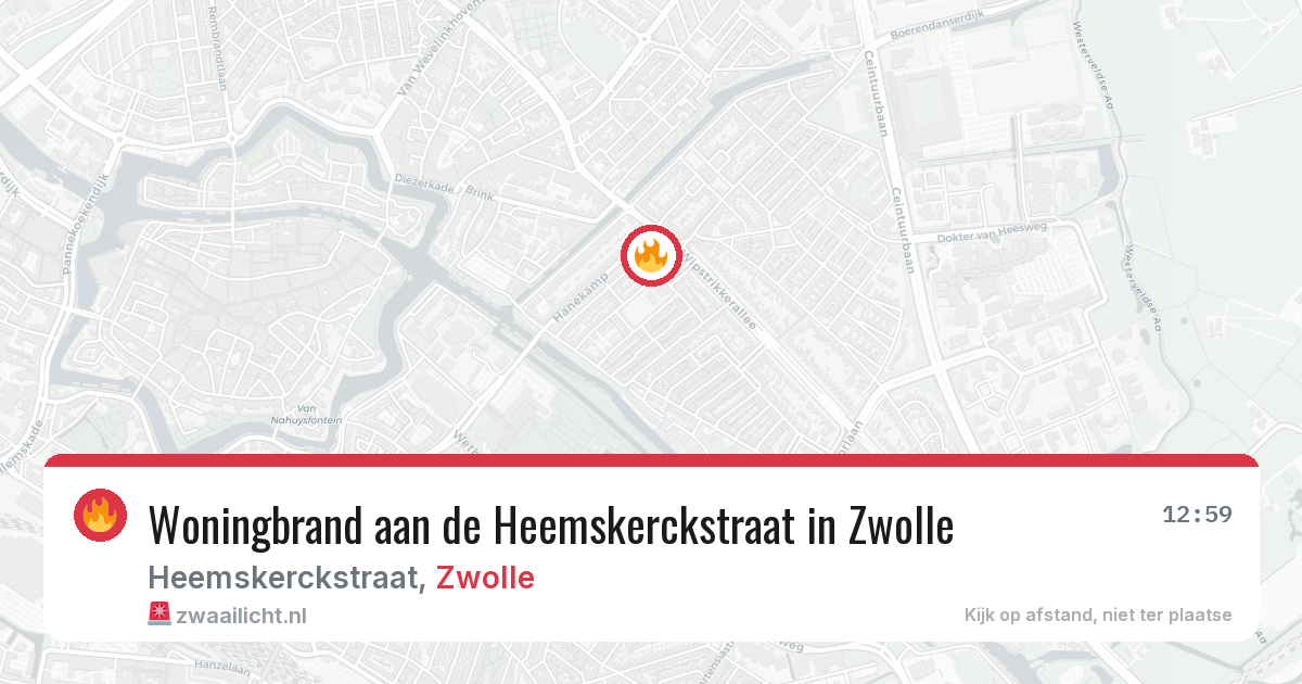 Woningbrand aan de Heemskerckstraat in Zwolle — 28 jul 2026