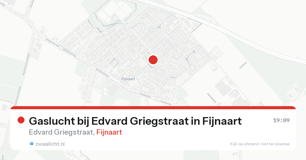 Gaslucht bij Edvard Griegstraat in Fijnaart — 14 aug 2026