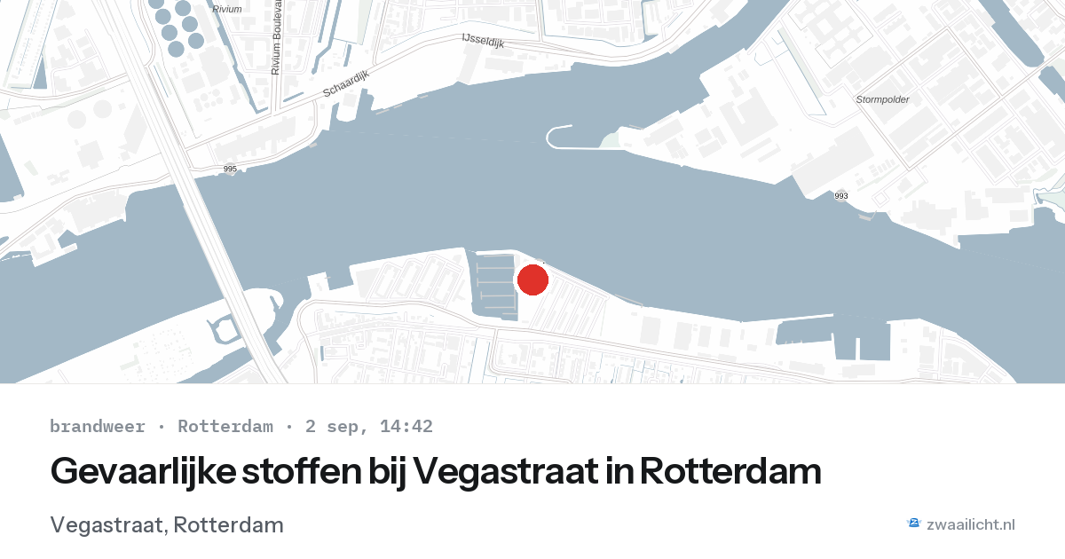 Gevaarlijke stoffen bij Vegastraat in Rotterdam — 2 sep 2026