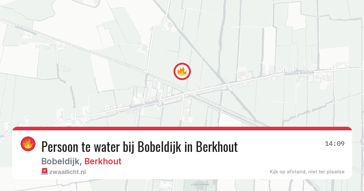 Persoon te water bij Bobeldijk in Berkhout — 9 aug 2026