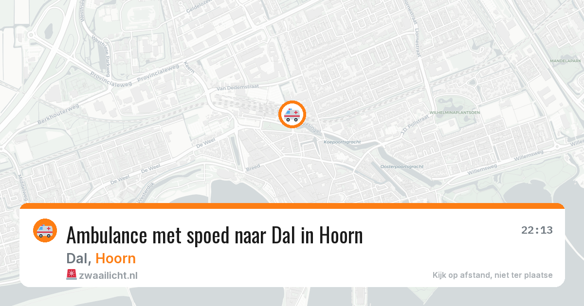 Ambulance met spoed naar Dal in Hoorn — 10 aug 2026