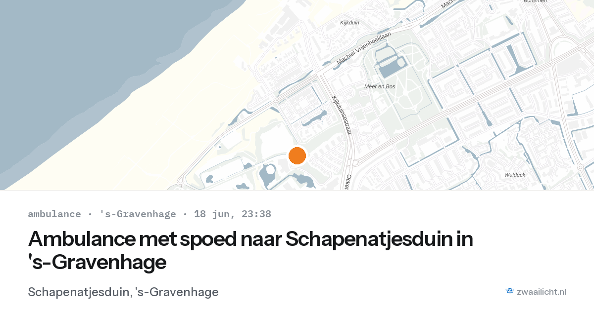 Ambulance met spoed naar Schapenatjesduin in 's-Gravenhage — 18 jun 2026