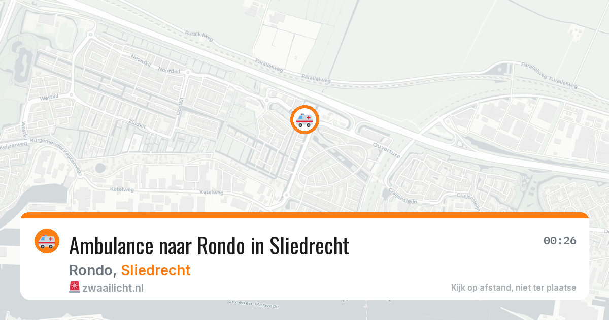 Ambulance naar Rondo in Sliedrecht — 3 jul 2026