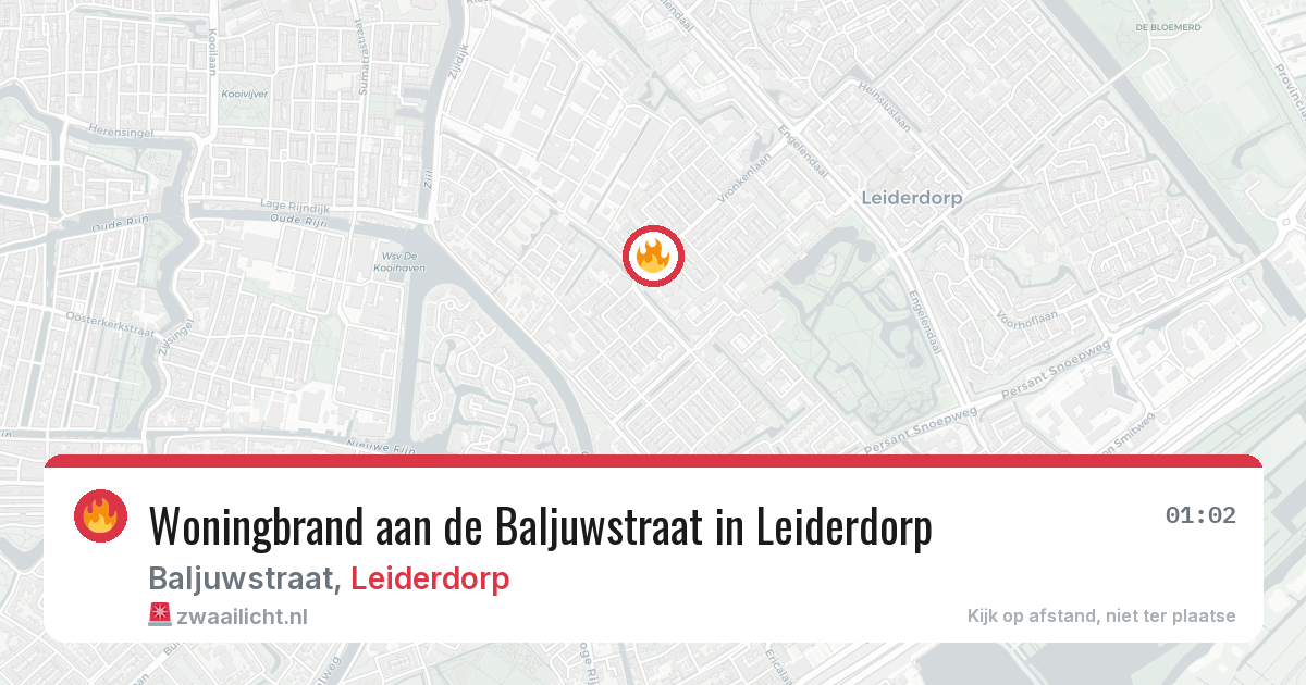 Woningbrand aan de Baljuwstraat in Leiderdorp — 27 mrt 2026