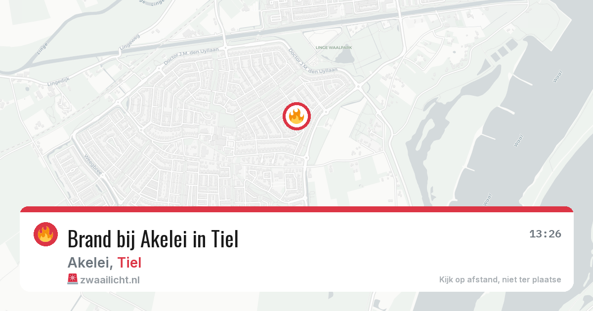 Brand bij Akelei in Tiel — 7 mei 2026