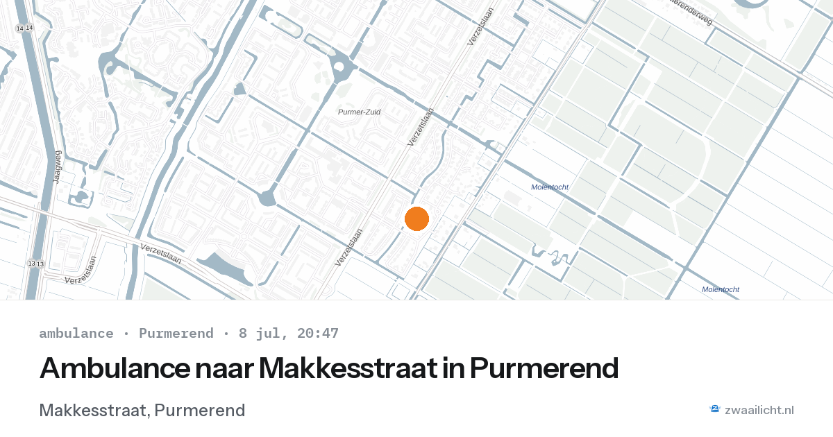 Ambulance naar Makkesstraat in Purmerend — 8 jul 2026