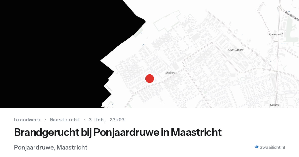 Brandgerucht bij Ponjaardruwe in Maastricht — 3 feb 2026