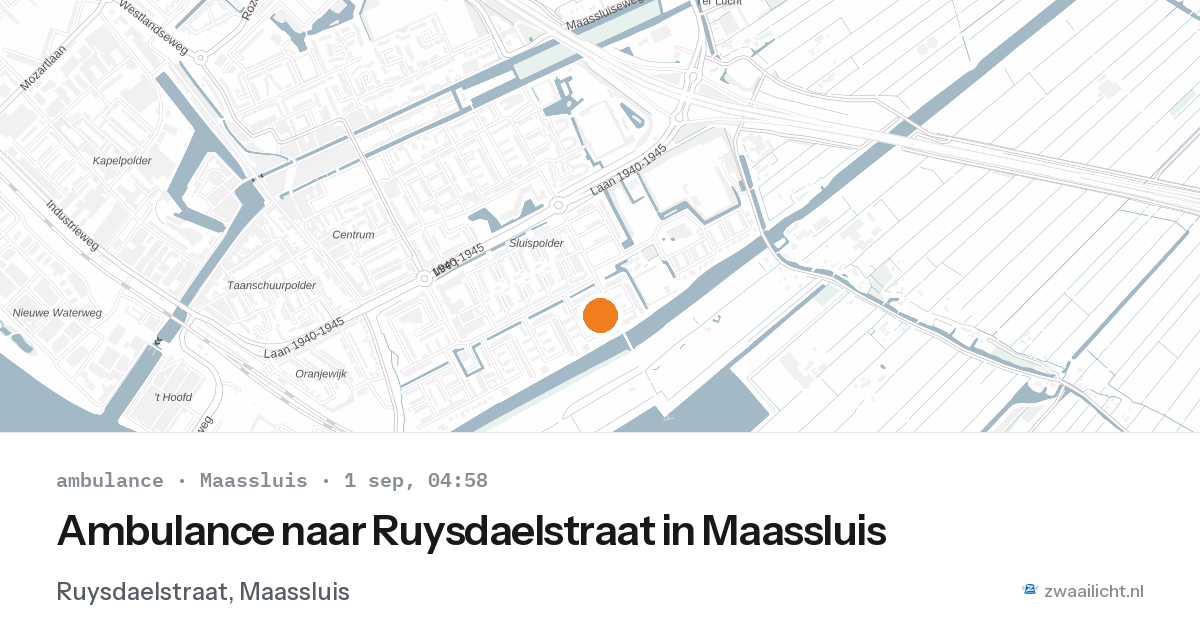Ambulance naar Ruysdaelstraat in Maassluis — 1 sep 2026