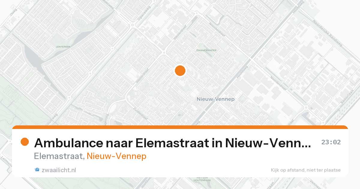 Ambulance naar Elemastraat in Nieuw-Vennep — 20 aug 2026