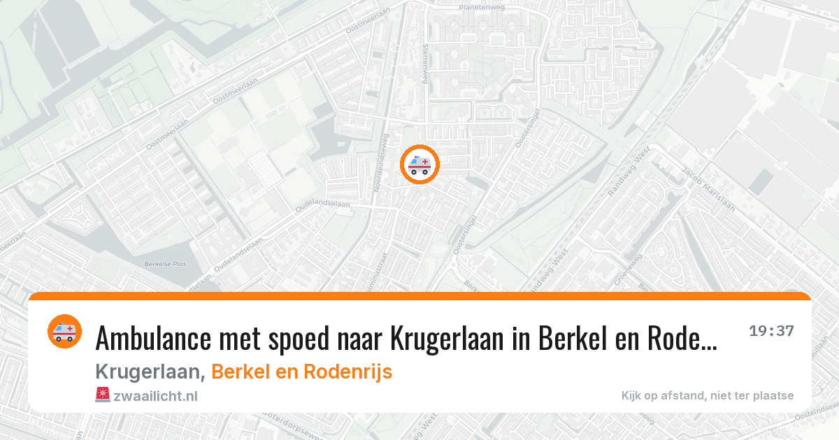 Ambulance met spoed naar Krugerlaan in Berkel en Rodenrijs — 23 mei 2026