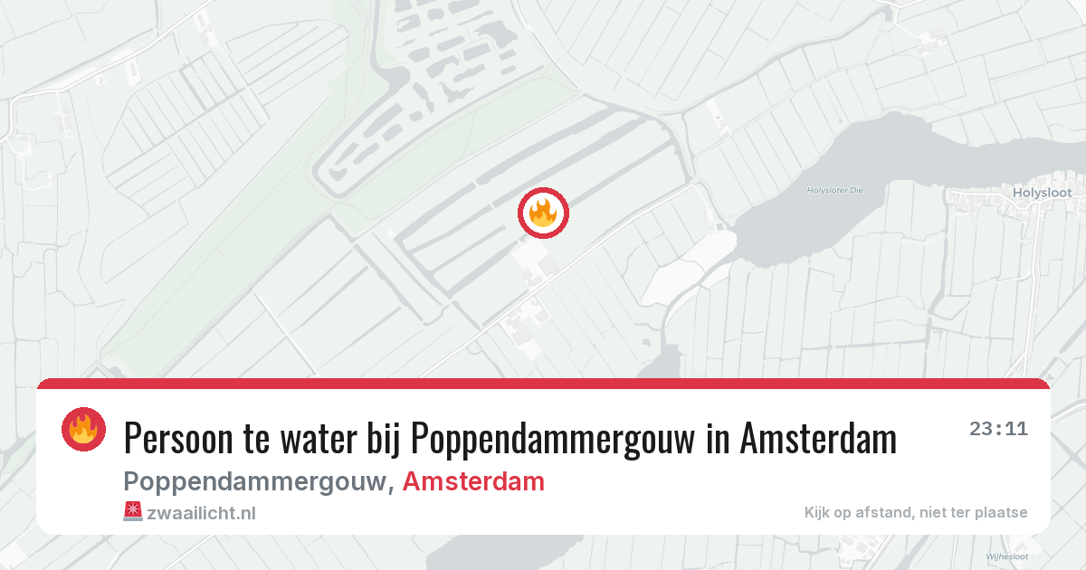 Persoon te water bij Poppendammergouw in Amsterdam — 11 aug 2026