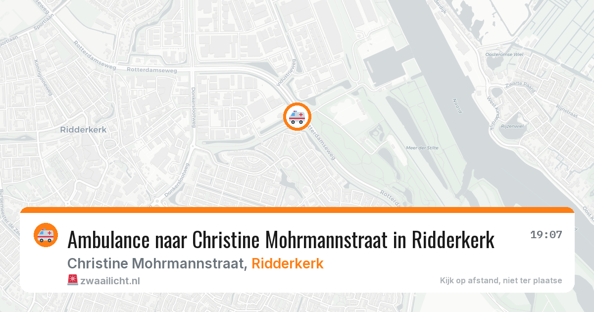 Ambulance naar Christine Mohrmannstraat in Ridderkerk — 13 aug 2026