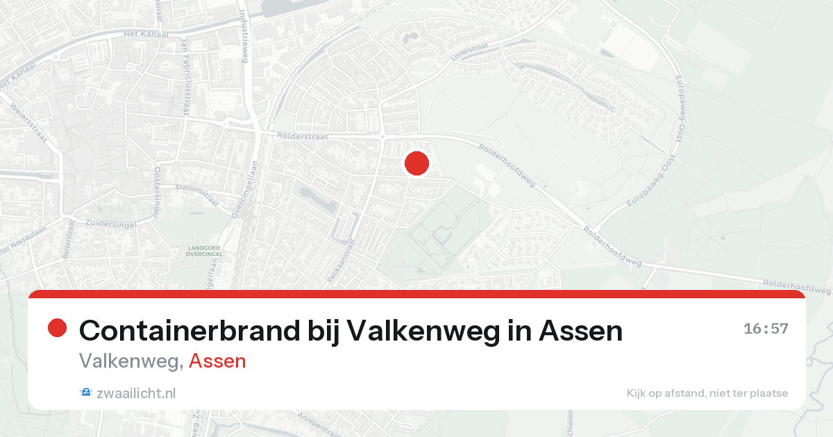 Containerbrand bij Valkenweg in Assen — 16 aug 2026