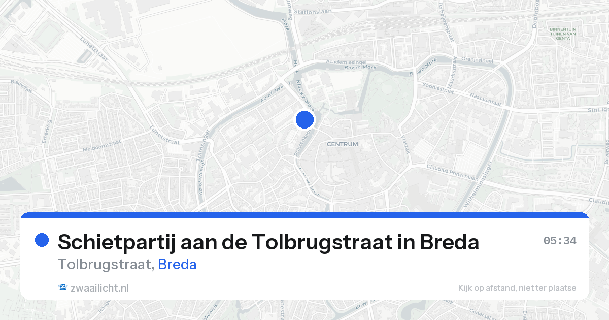 Schietpartij aan de Tolbrugstraat in Breda — 23 aug 2026