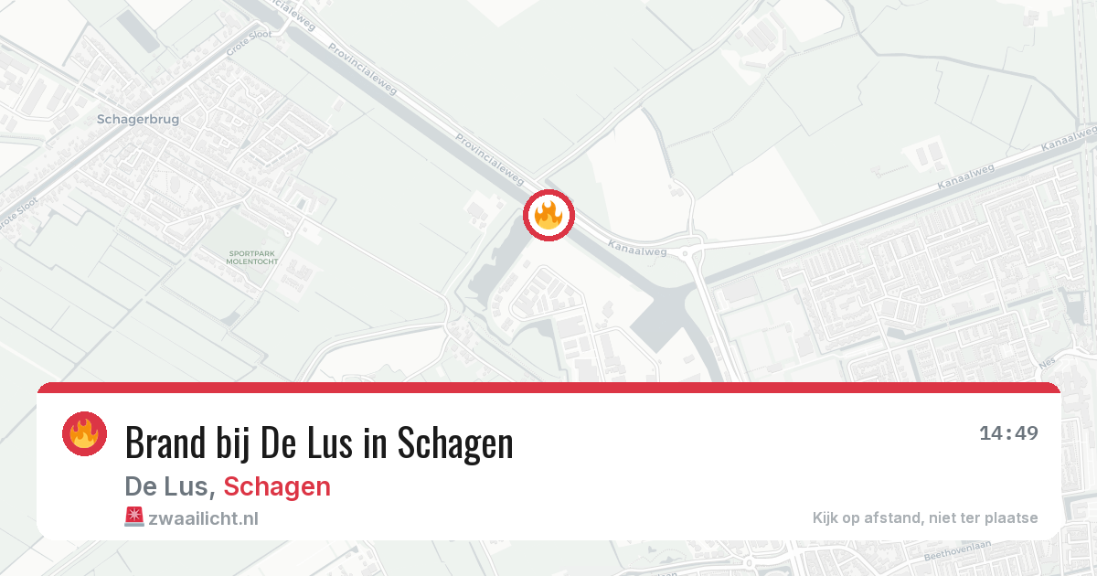 Brand bij De Lus in Schagen — 27 jun 2026