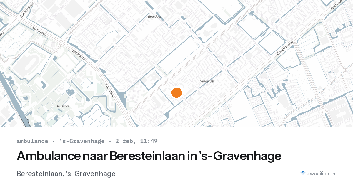 Ambulance naar Beresteinlaan in 's-Gravenhage — 2 feb 2026