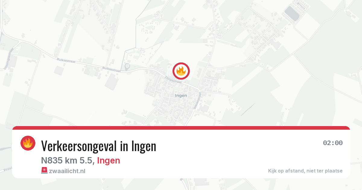Verkeersongeval in Ingen — 27 mrt 2026