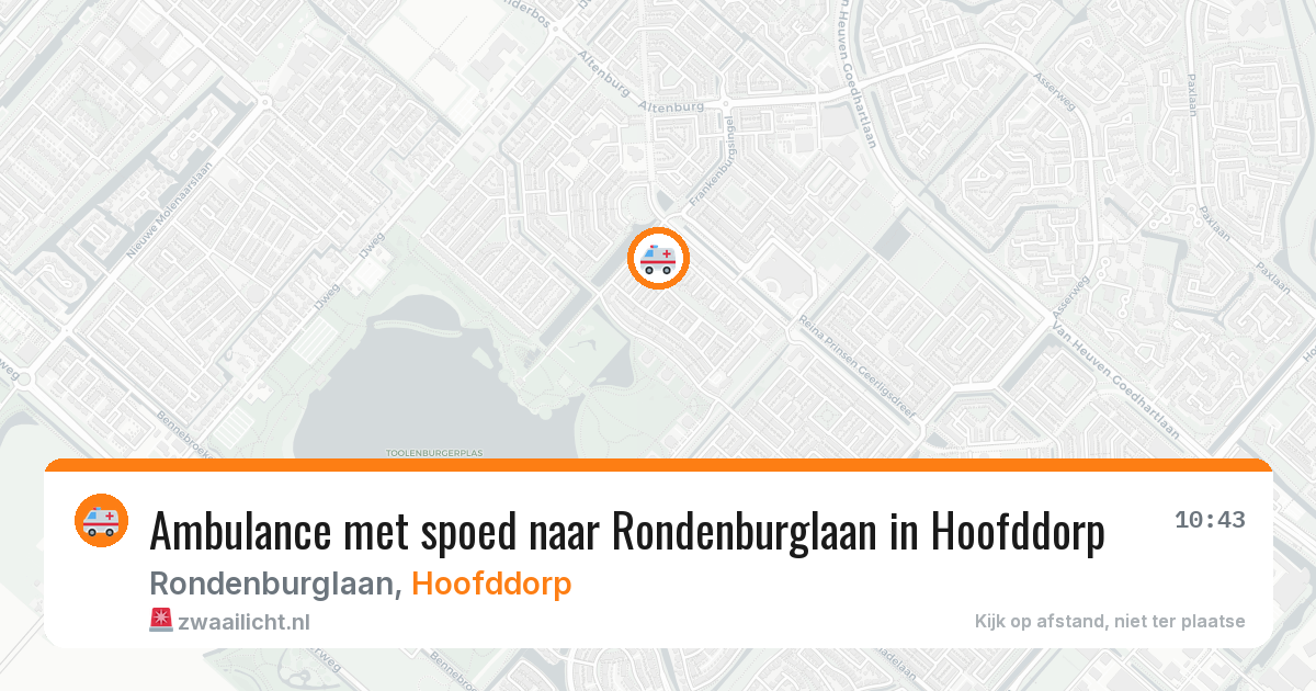 Ambulance met spoed naar Rondenburglaan in Hoofddorp — 9 mrt 2026