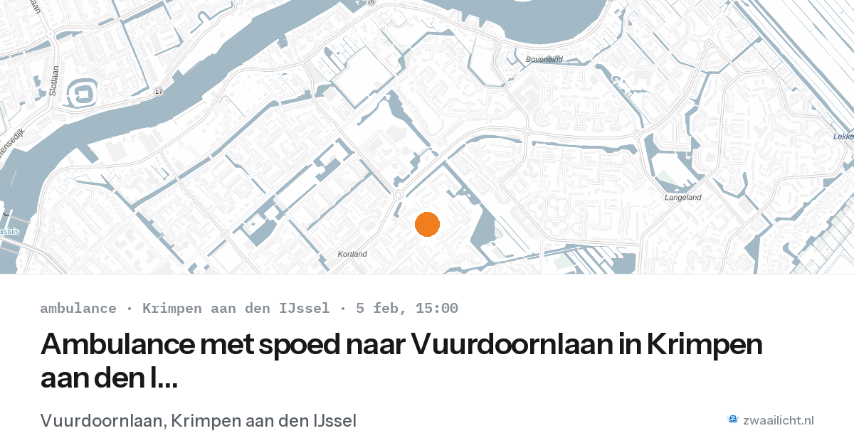 Ambulance met spoed naar Vuurdoornlaan in Krimpen aan den IJssel — 5 feb 2026