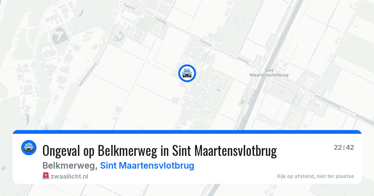 Ongeval op Belkmerweg in Sint Maartensvlotbrug — 10 jun 2026