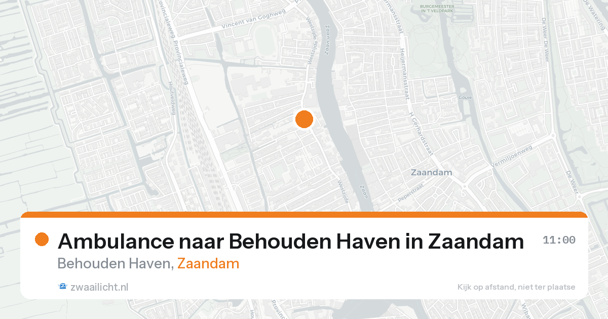 Ambulance naar Behouden Haven in Zaandam — 15 aug 2026