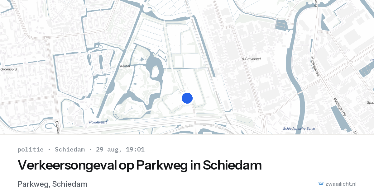Verkeersongeval op Parkweg in Schiedam — 29 aug 2026