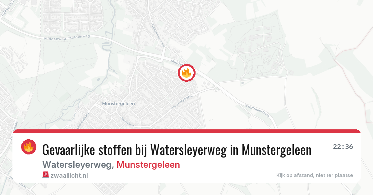Gevaarlijke stoffen bij Watersleyerweg in Munstergeleen — 22 mrt 2026