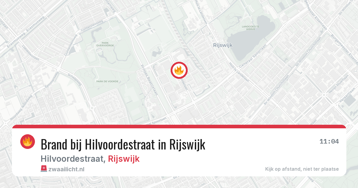 Brand bij Hilvoordestraat in Rijswijk — 3 aug 2026