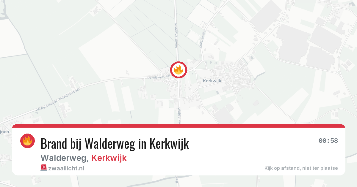 Brand bij Walderweg in Kerkwijk — 26 mrt 2026