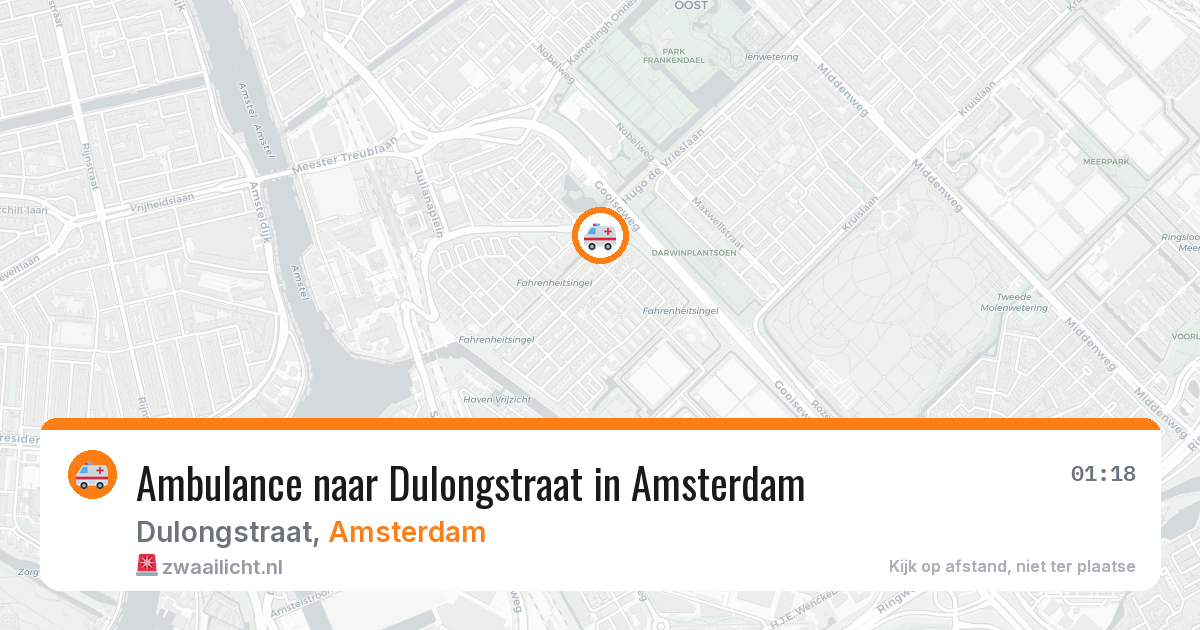 Ambulance naar Dulongstraat in Amsterdam — 19 jul 2026