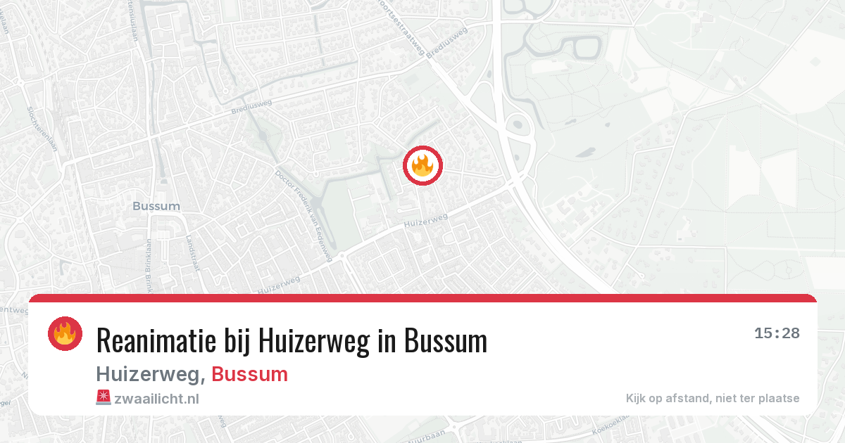 Reanimatie bij Huizerweg in Bussum — 14 jun 2026
