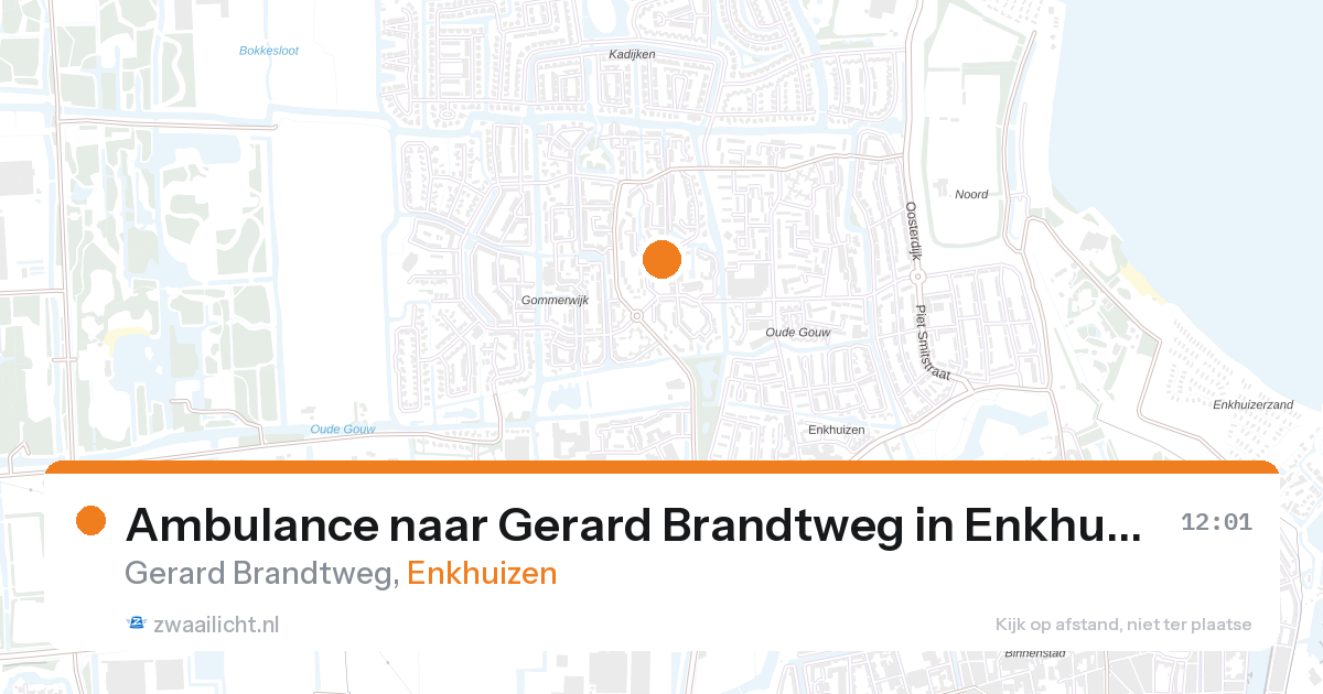 Ambulance naar Gerard Brandtweg in Enkhuizen — 27 aug 2026