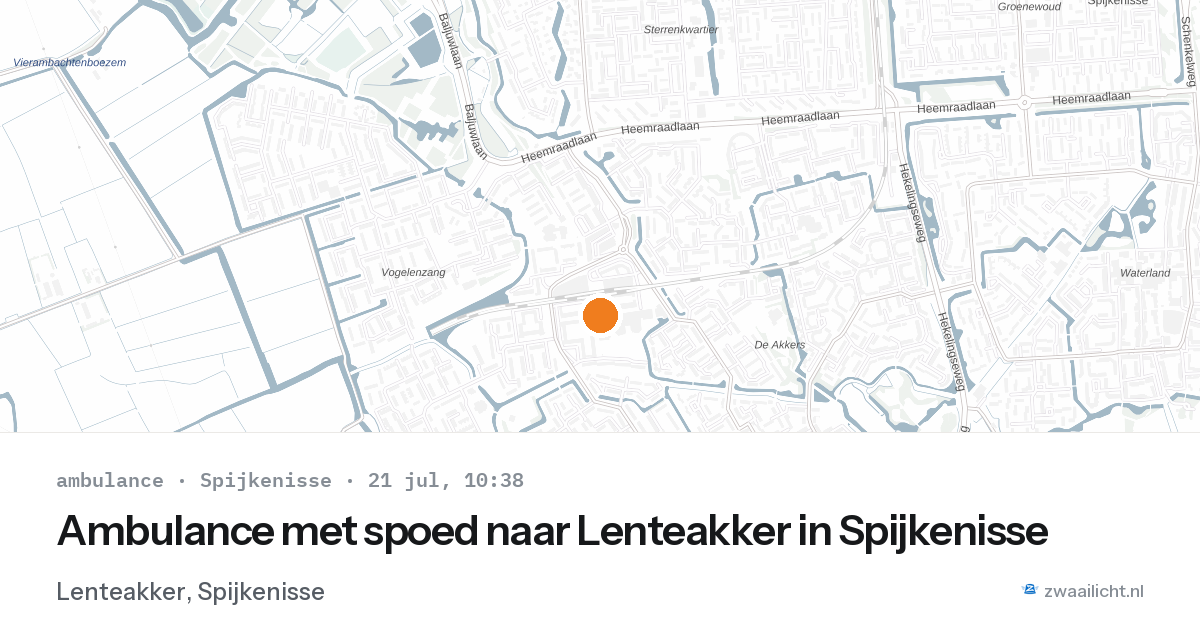 Ambulance met spoed naar Lenteakker in Spijkenisse — 21 jul 2026
