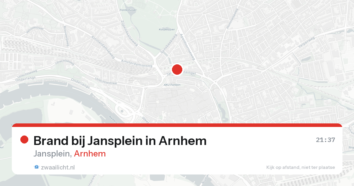 Brand bij Jansplein in Arnhem — 18 aug 2026