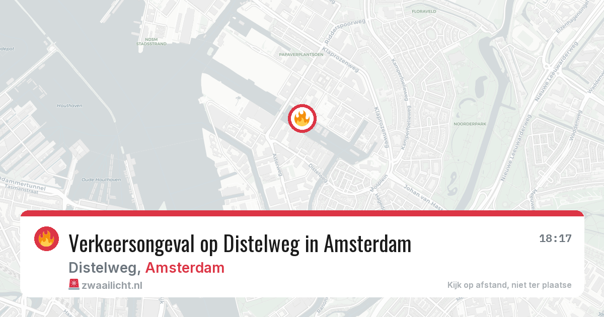 Verkeersongeval op Distelweg in Amsterdam — 13 aug 2026