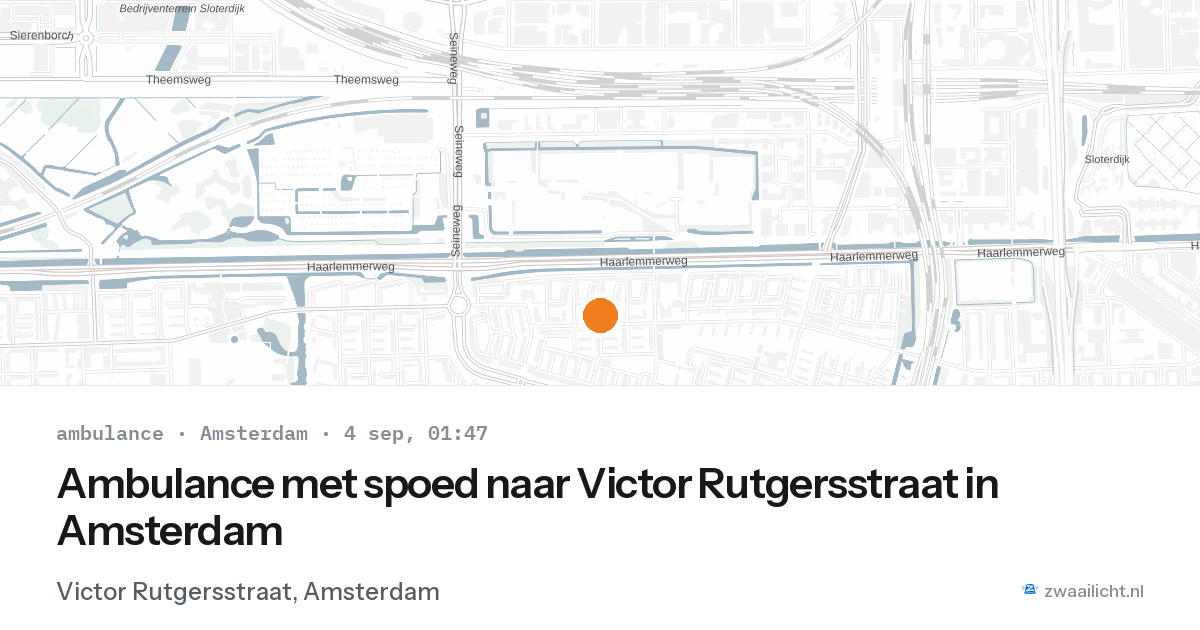 Ambulance met spoed naar Victor Rutgersstraat in Amsterdam — 3 sep 2026