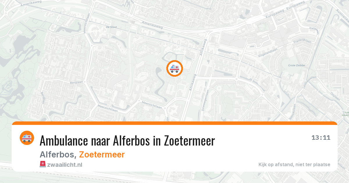 Ambulance naar Alferbos in Zoetermeer — 10 mrt 2026