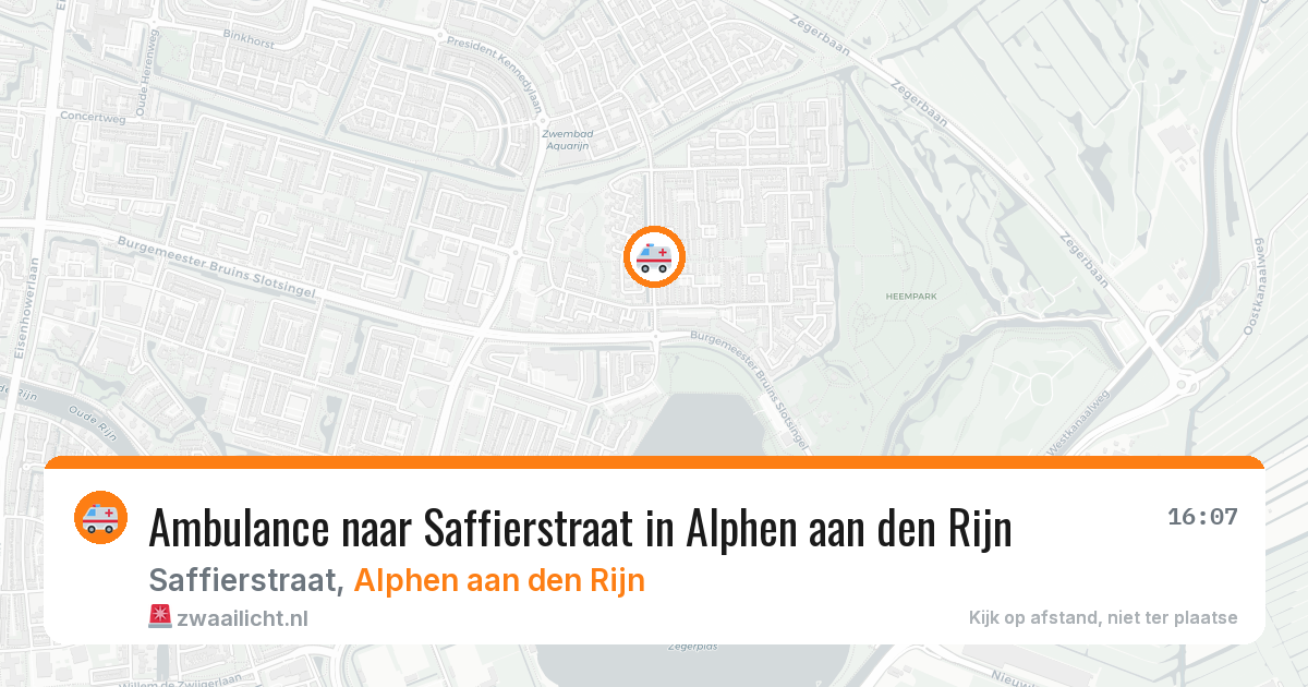 Ambulance naar Saffierstraat in Alphen aan den Rijn — 13 mei 2026