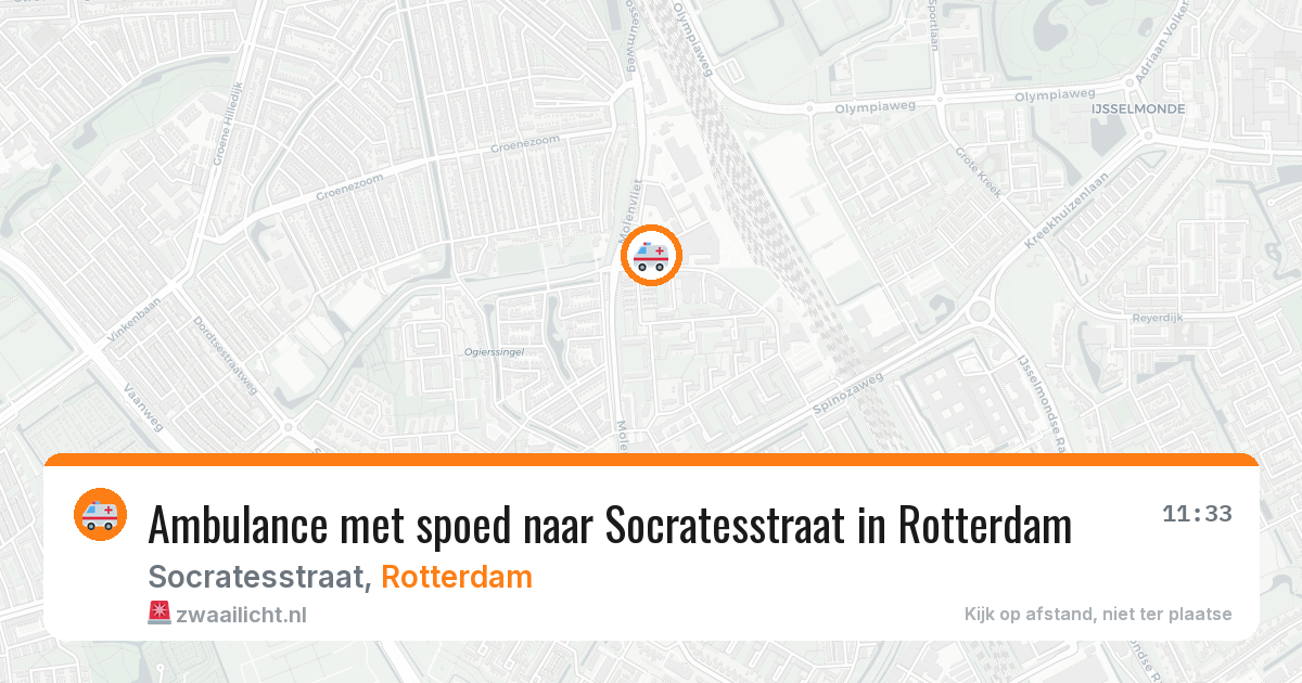Ambulance met spoed naar Socratesstraat in Rotterdam — 11 aug 2026