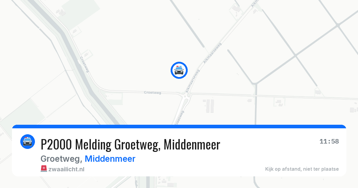 P2000 Melding Groetweg, Middenmeer — 8 jul 2026
