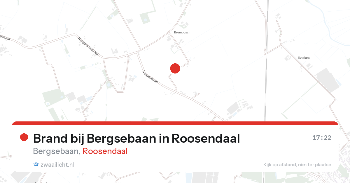 Brand bij Bergsebaan in Roosendaal — 28 aug 2026