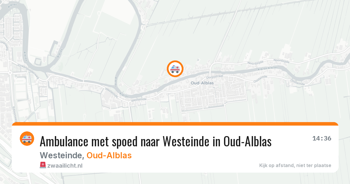 Ambulance met spoed naar Westeinde in Oud-Alblas — 28 mei 2026