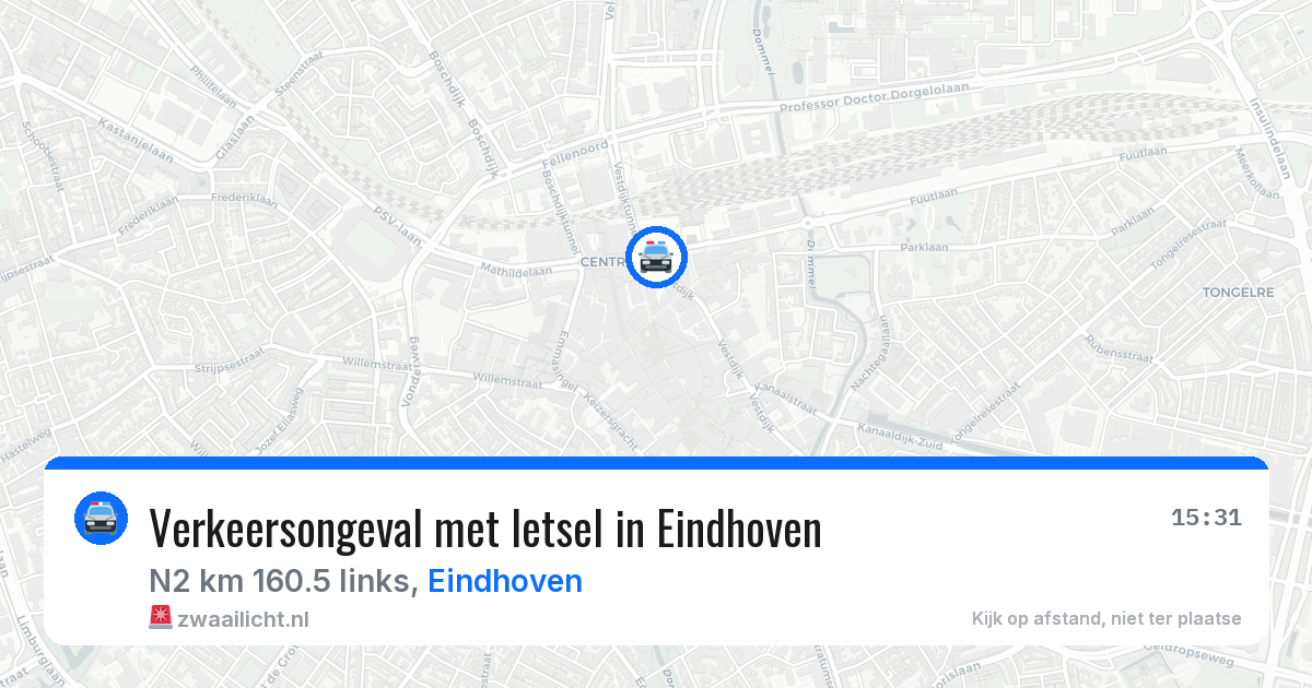Verkeersongeval met letsel in Eindhoven — 31 jul 2026