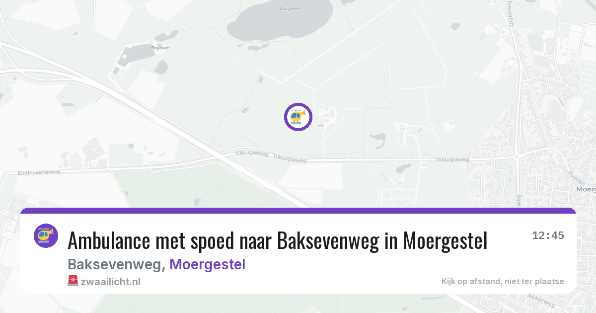 Ambulance met spoed naar Baksevenweg in Moergestel — 24 jun 2026