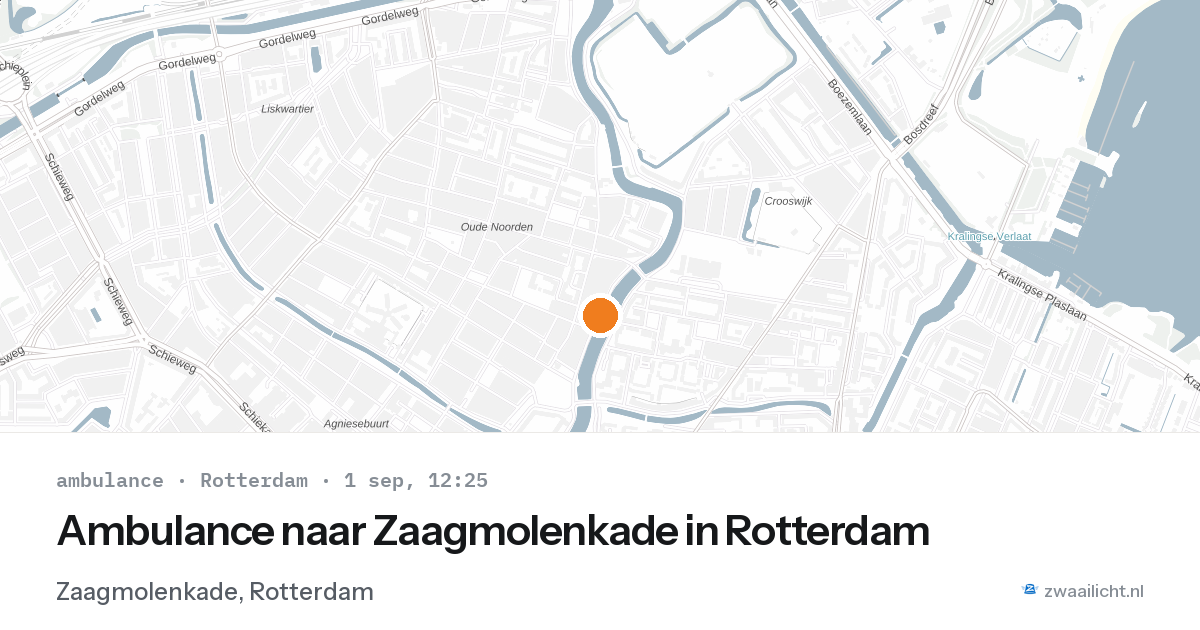 Ambulance naar Zaagmolenkade in Rotterdam — 1 sep 2026